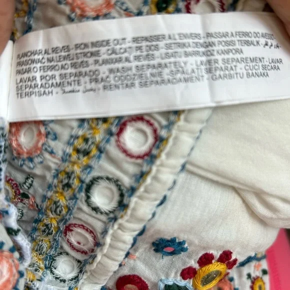 Zara embroidered blouse long sleeve size XS casual style - Picture 12 of 13